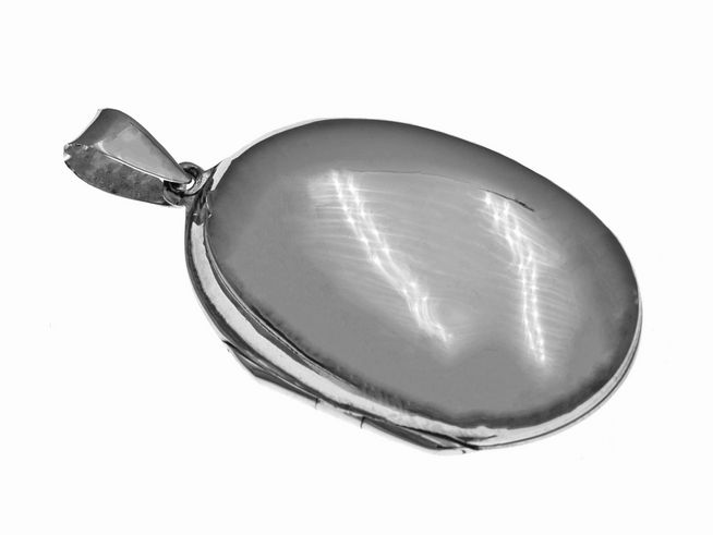 35686-0 Oval Sterling Silber Medaillon mit einem Durchmesser von 39 mm, Hersteller Juwelier Harnisch, glänzende Oberfläche und klassisches Design, ideal zum Tragen als Schmuckstück oder zur Aufbewahrung von Andenken.
