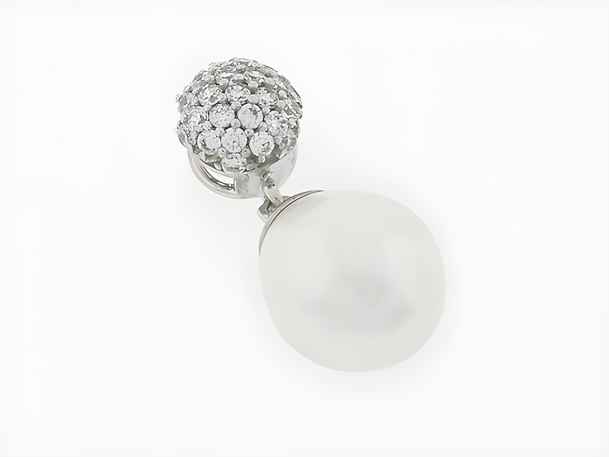 Pendelk Silber Anhänger rhod. mit Süßwasser Zuchtperle und Zirkonia von Juwelier Harnisch, elegant und zeitlos, ideal für jeden Anlass.