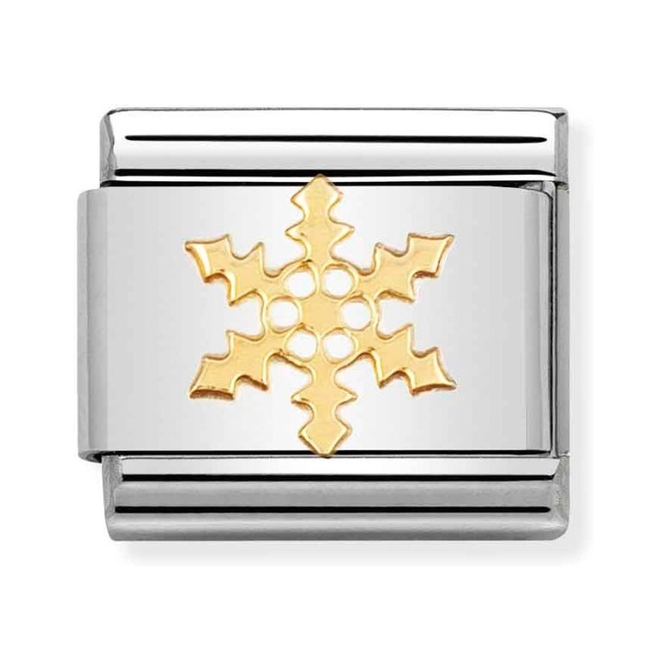 Nomination Composable Classic Charm Schneeflocke - Edelstahl, Gelbgold