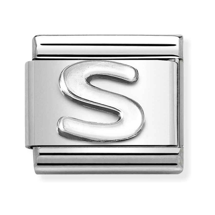 Nomination Composable Classic Charm Buchstabe S - Edelstahl, Sterling Silber oxidiert