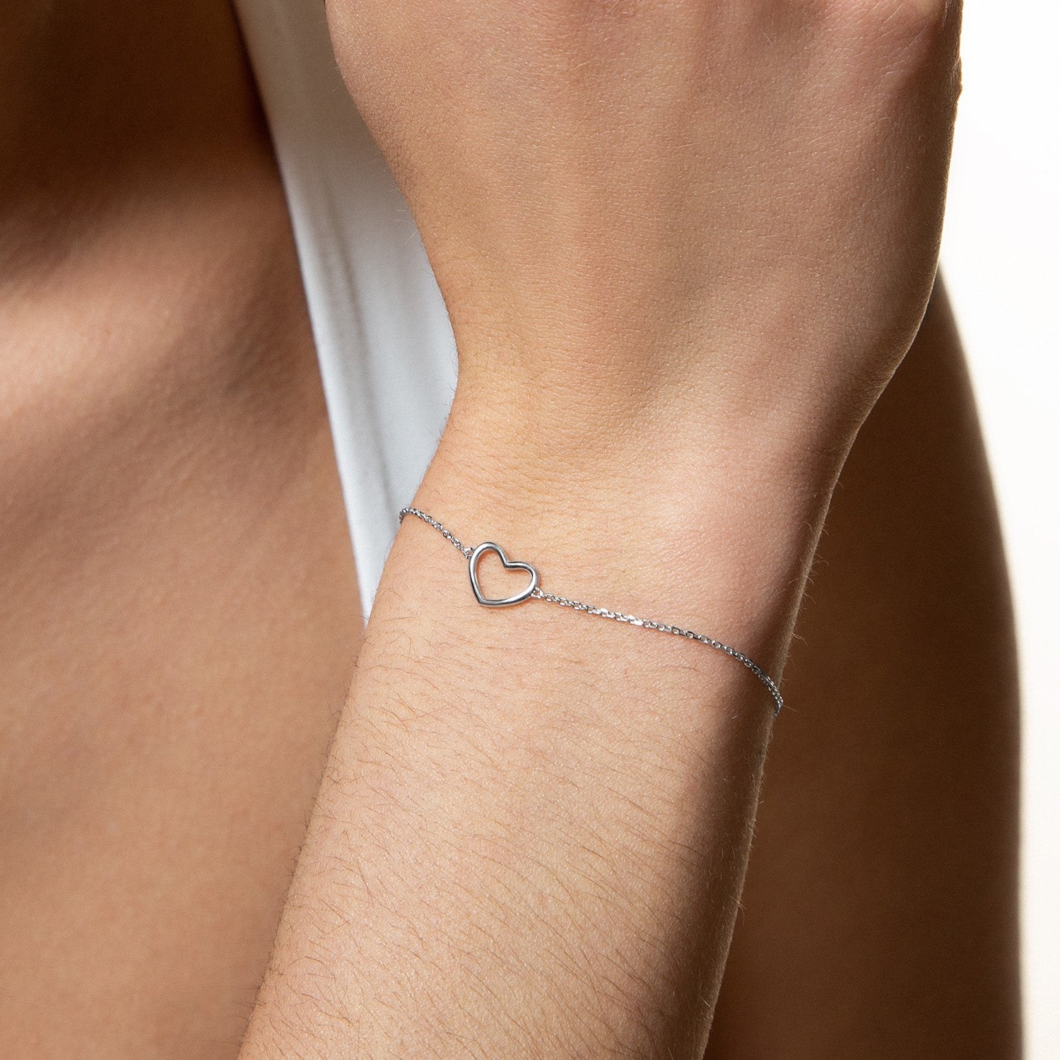 XENOX Sterling Silber Armband XS1757 - 15-18,5 cm - LOVE STORY - Ankerkette - Herz – Ansicht 3