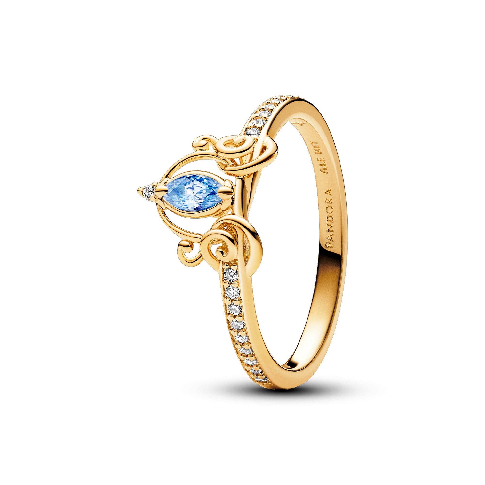 Pandora Disney Cinderellas Kutsche Ring - Gelbgold verg. - Zirkonia Blau