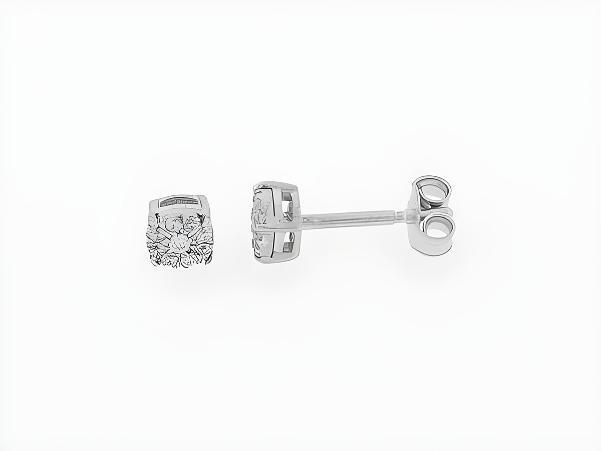 Ohrringe Silber rhod. rund funkelnd Stecker Zirkonia, Hersteller Juwelier Harnisch, elegant und zeitlos, ideal für jeden Anlass.
