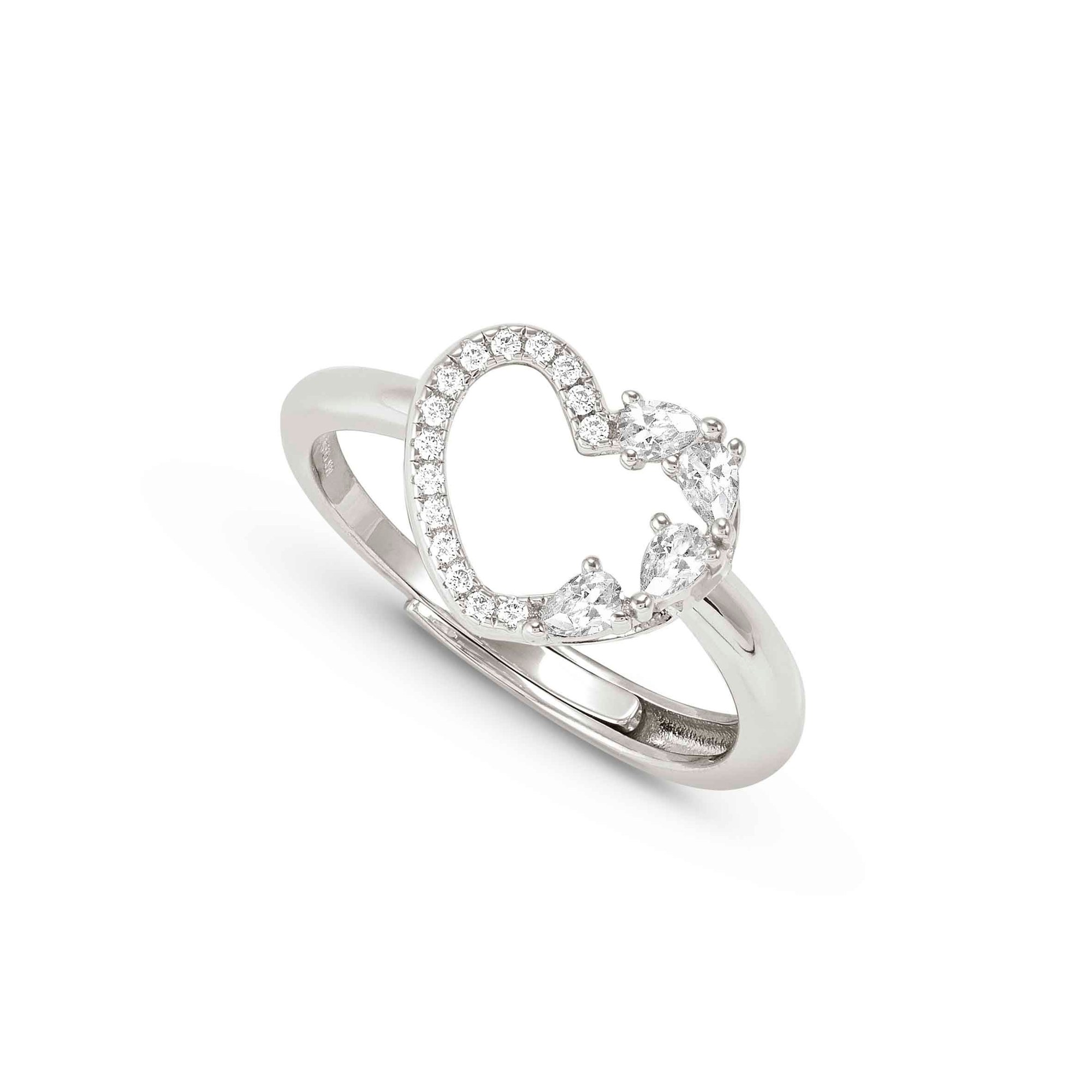 Nomination SHINE ME UP Ring aus Sterling Silber - Zirkonia - Herz - Weiß - Gr. 51-59 verstellbar – Ansicht 2