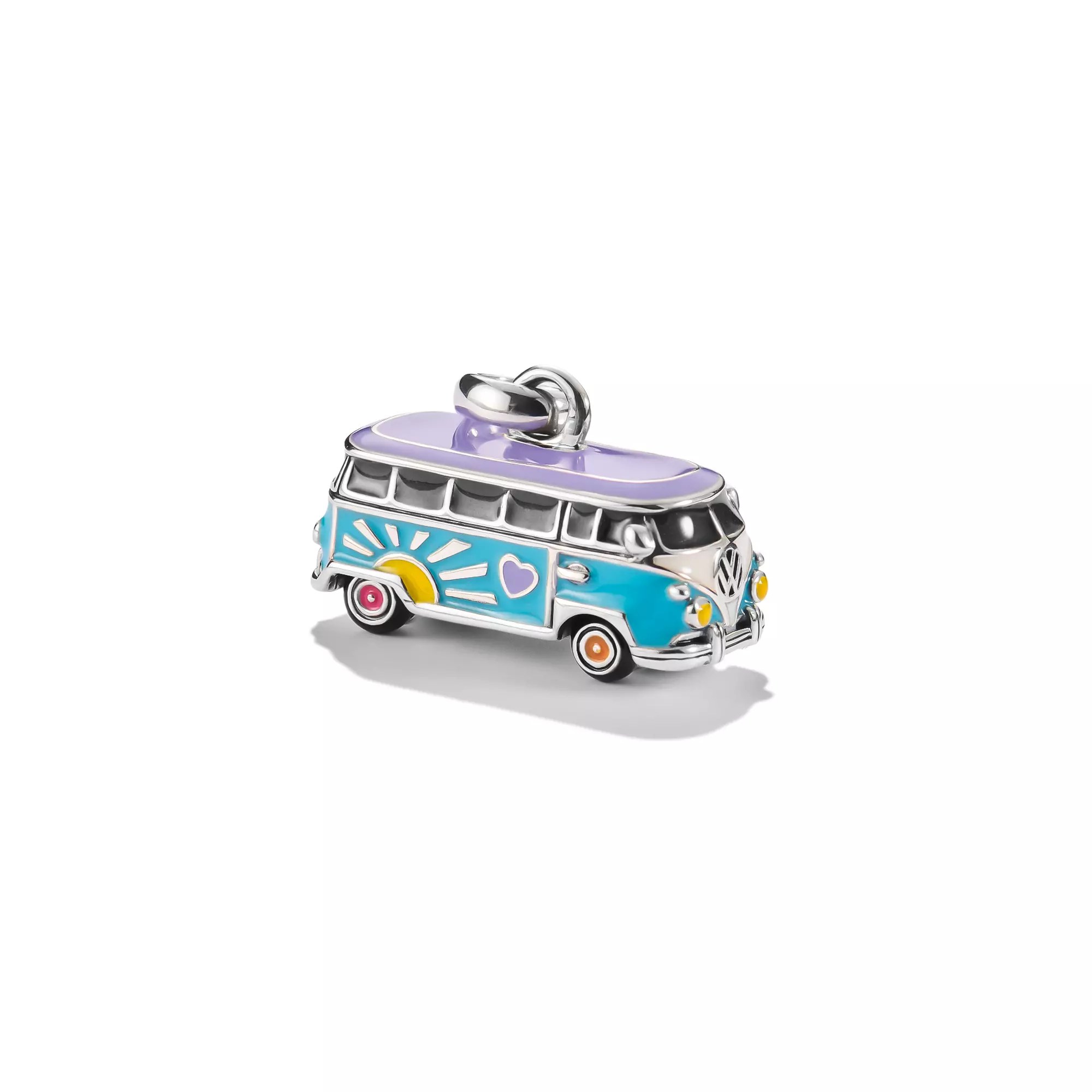 Thomas Sabo Connect - Good Luck Rodeo Charm Volkswagen Hippie-Bus - Silber geschw. & Kaltemail - Bunt - Charm mit Öse – Ansicht 2