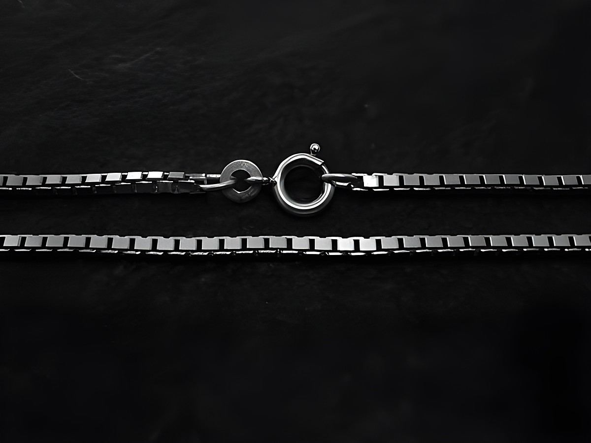 Venezianerkette in Silber mit einer Länge von 55 cm und einer Stärke von 2,1 mm, hergestellt von Juwelier Harnisch, mit einfachem Karabinerverschluss.