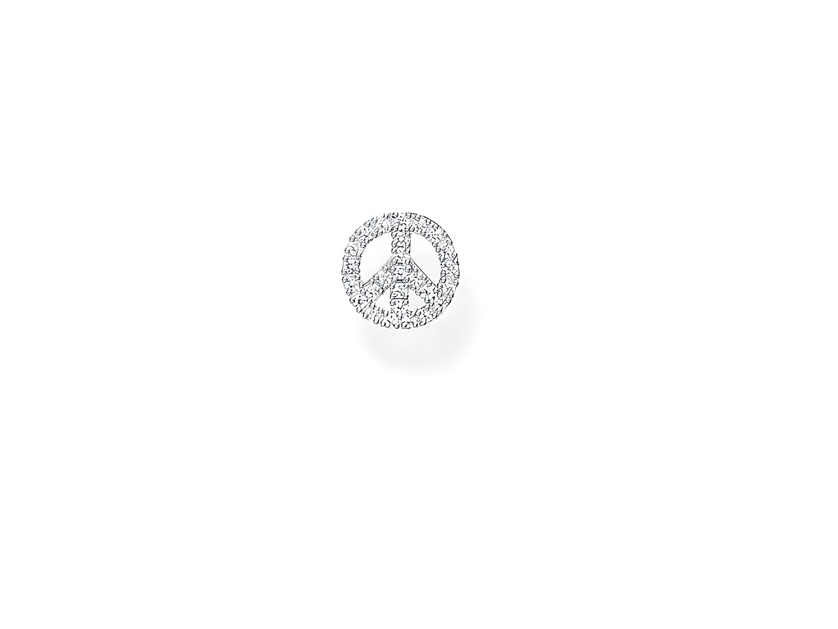 Thomas Sabo Ohrstecker Einzelstück H2218-051-14 aus Sterling Silber mit weißem Zirkonia, stilvolles Design mit friedlichem Symbol. Ideal für modebewusste Damen.