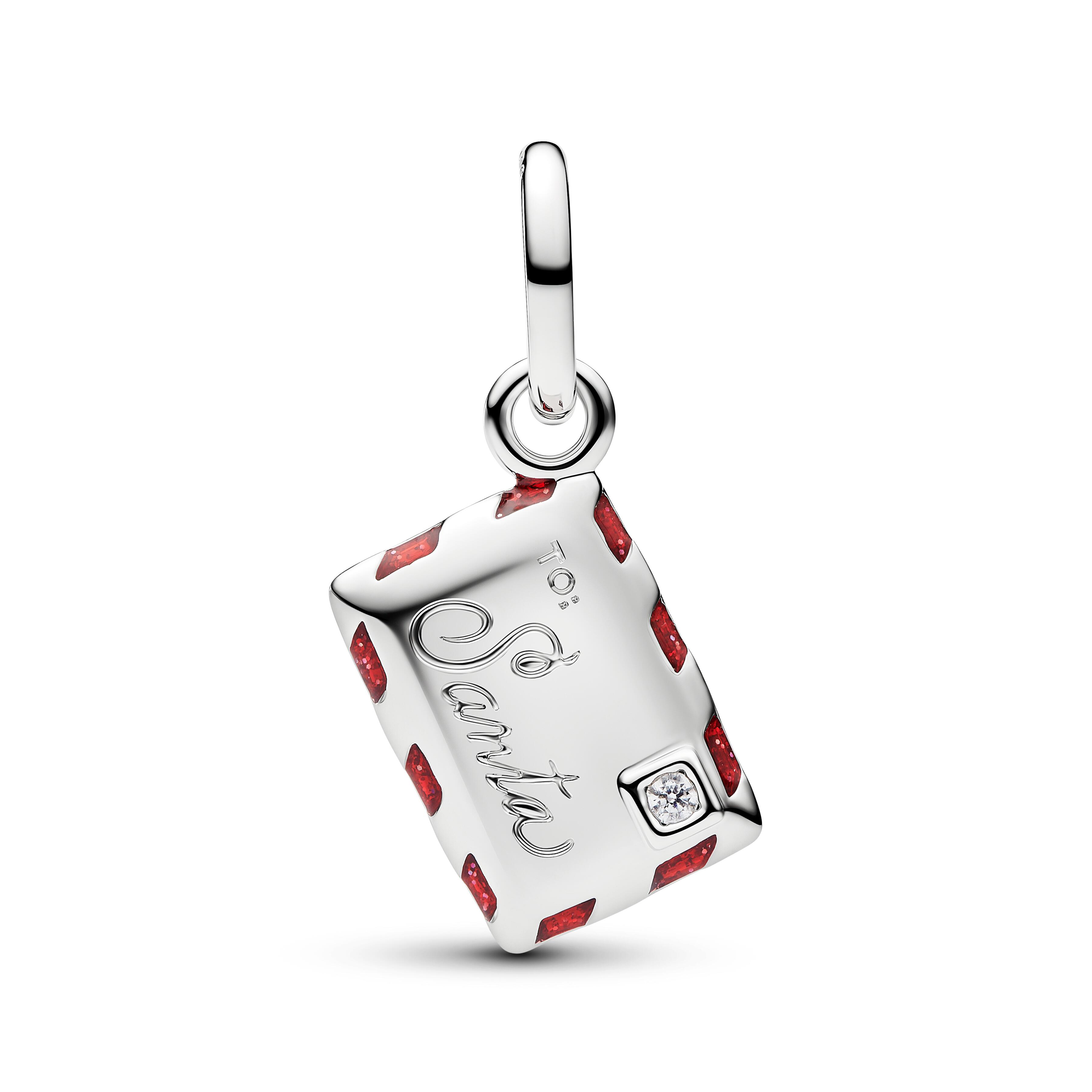 Pandora Moments - Hänge-Charm Brief Weihnachtsmann - Sterling Silber – Ansicht 2