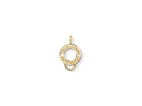 Charm Träger von Thomas Sabo aus vergoldetem Material, mit eingraviertem Logo und rundem Design, geeignet für die Charm Club Kollektion. Ideal für individuelle Schmuckgestaltungen.