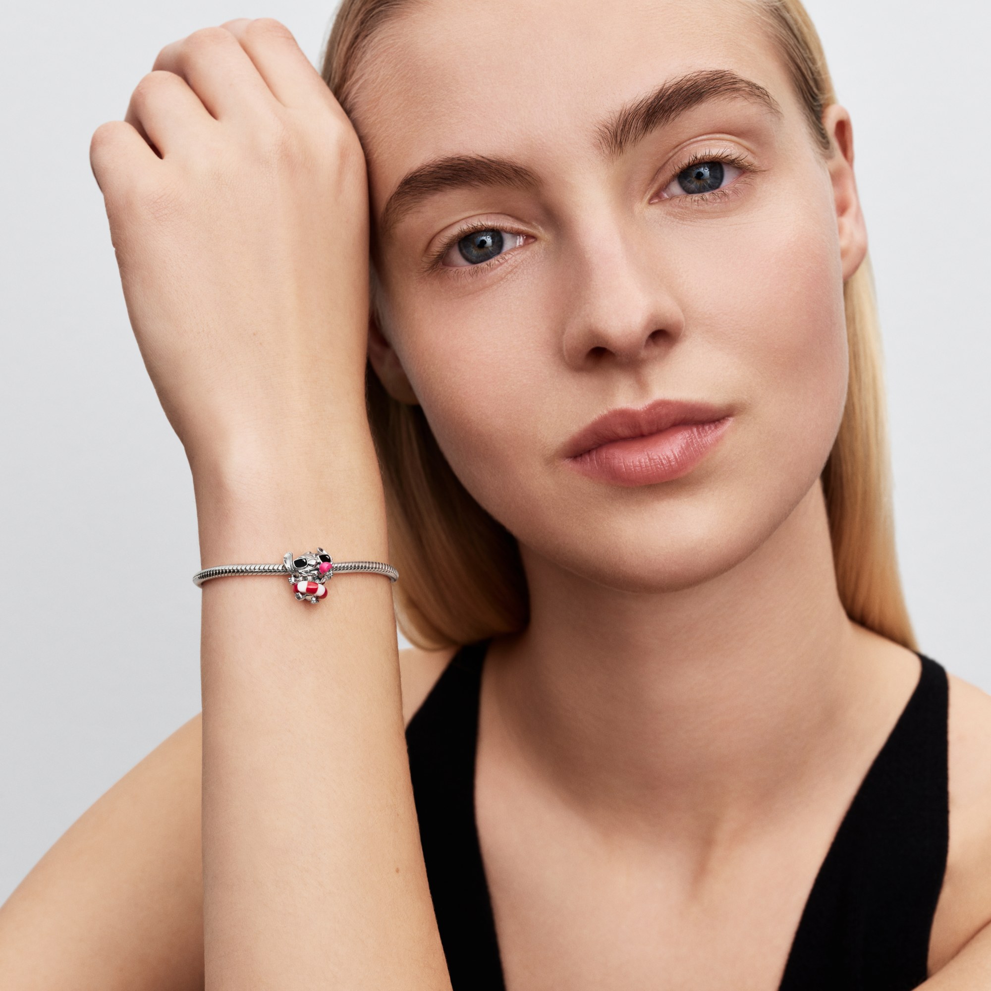 Pandora Disney Stitch Sommer-Spaß charm - Silber - Pink – Ansicht 4