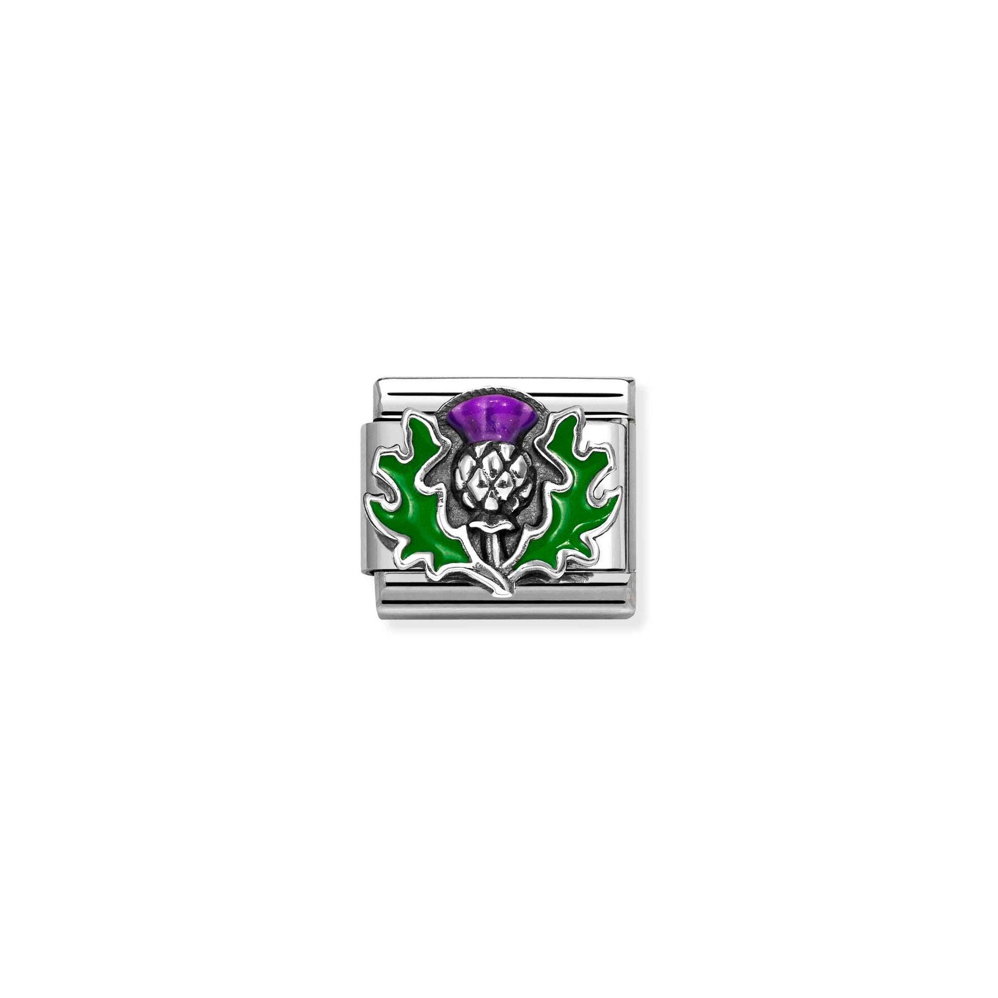 Nomination Composable Classic Charm Distel - Edelstahl, Silber 925, Emaille