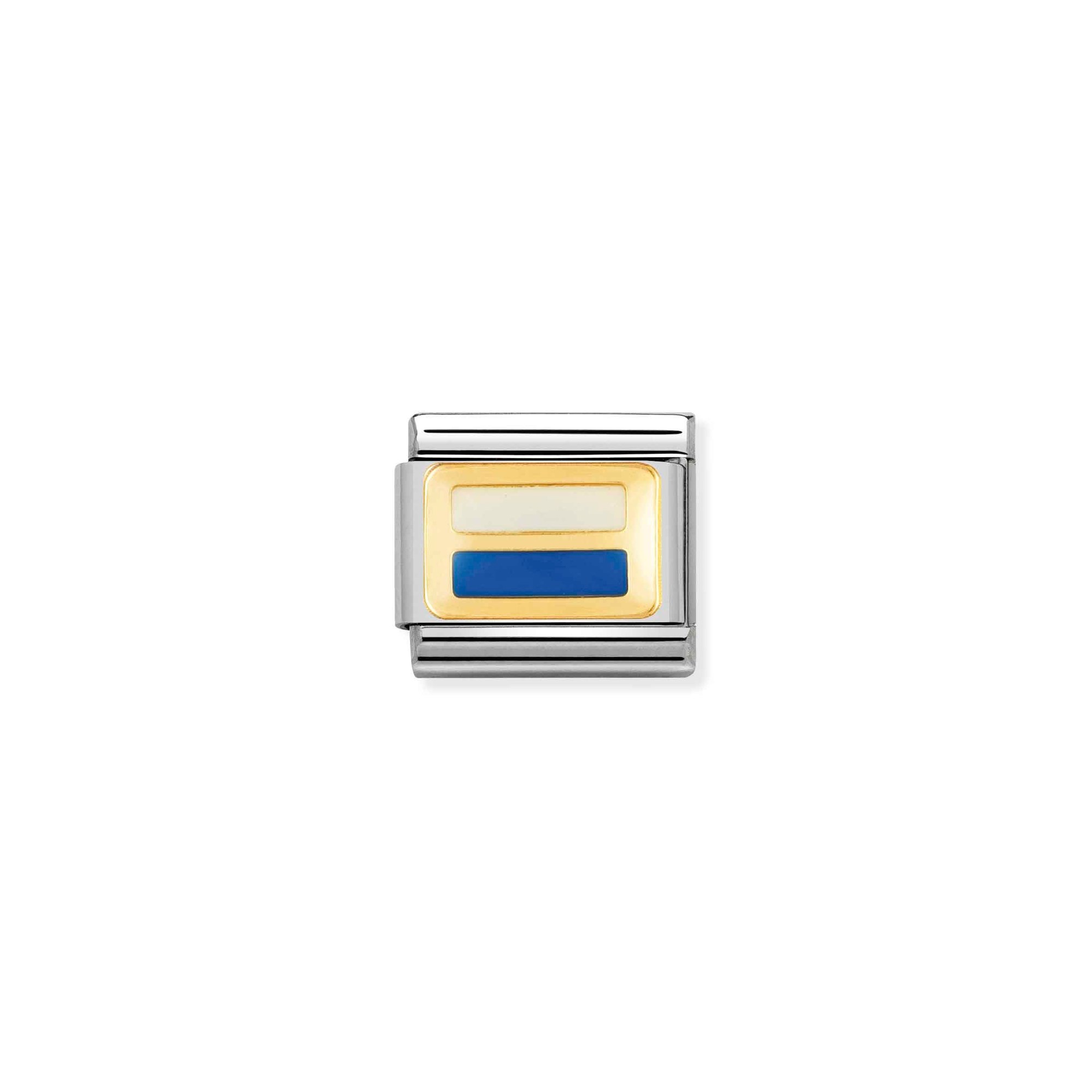 Nomination Composable Classic Charm Flagge San Marino - Edelstahl, Gold 750 Gelbgold, Emaille