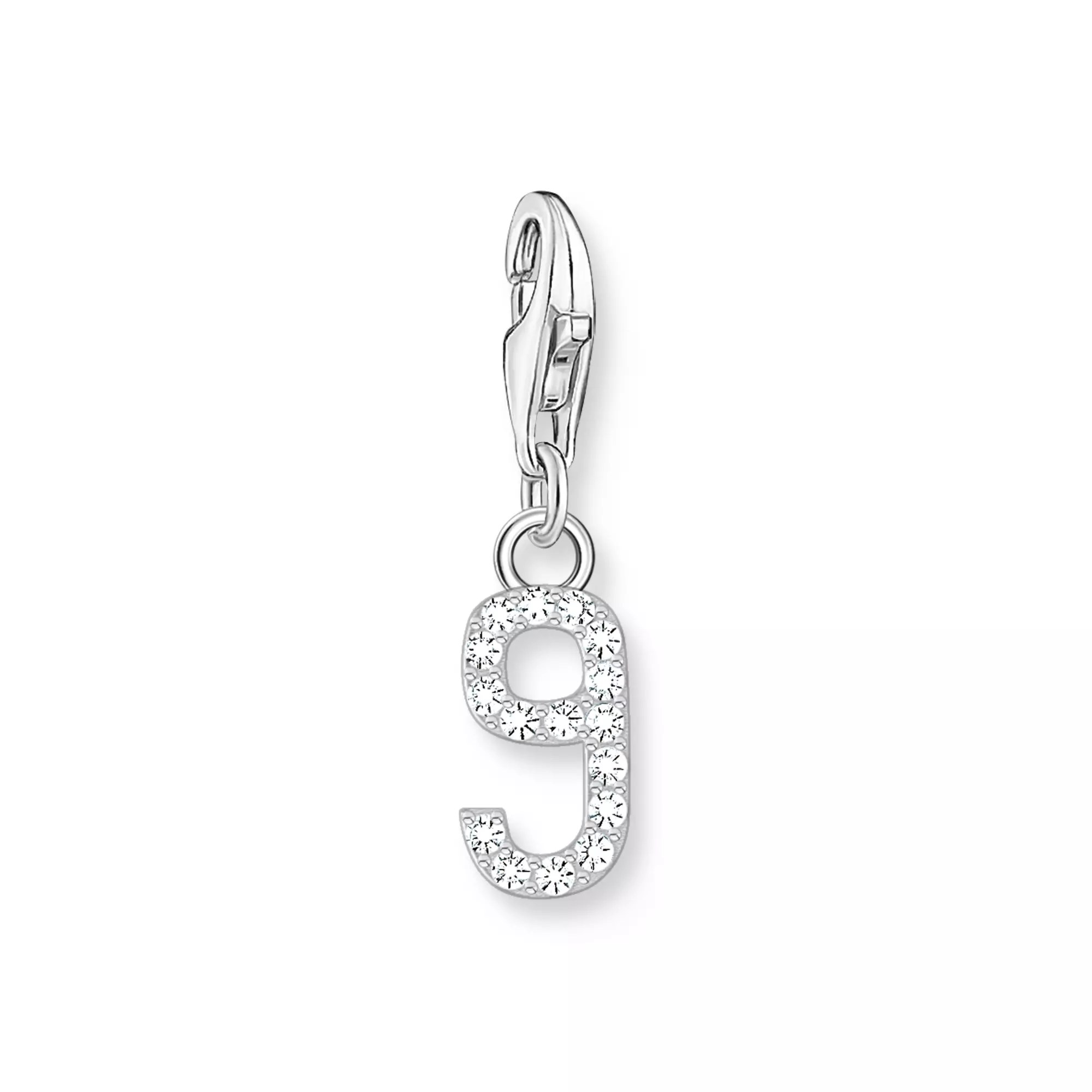 Thomas Sabo Charm-Anhänger - Zahl 9 - Silber & Zirkonia