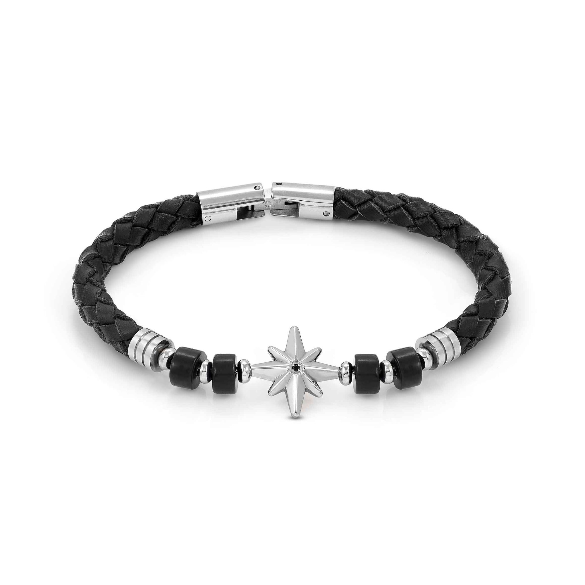 Nomination ATLANTE STONES EDITION Lederarmband - Windrose - schwarzer Achat - 19,5 - 23 cm – Ansicht 2
