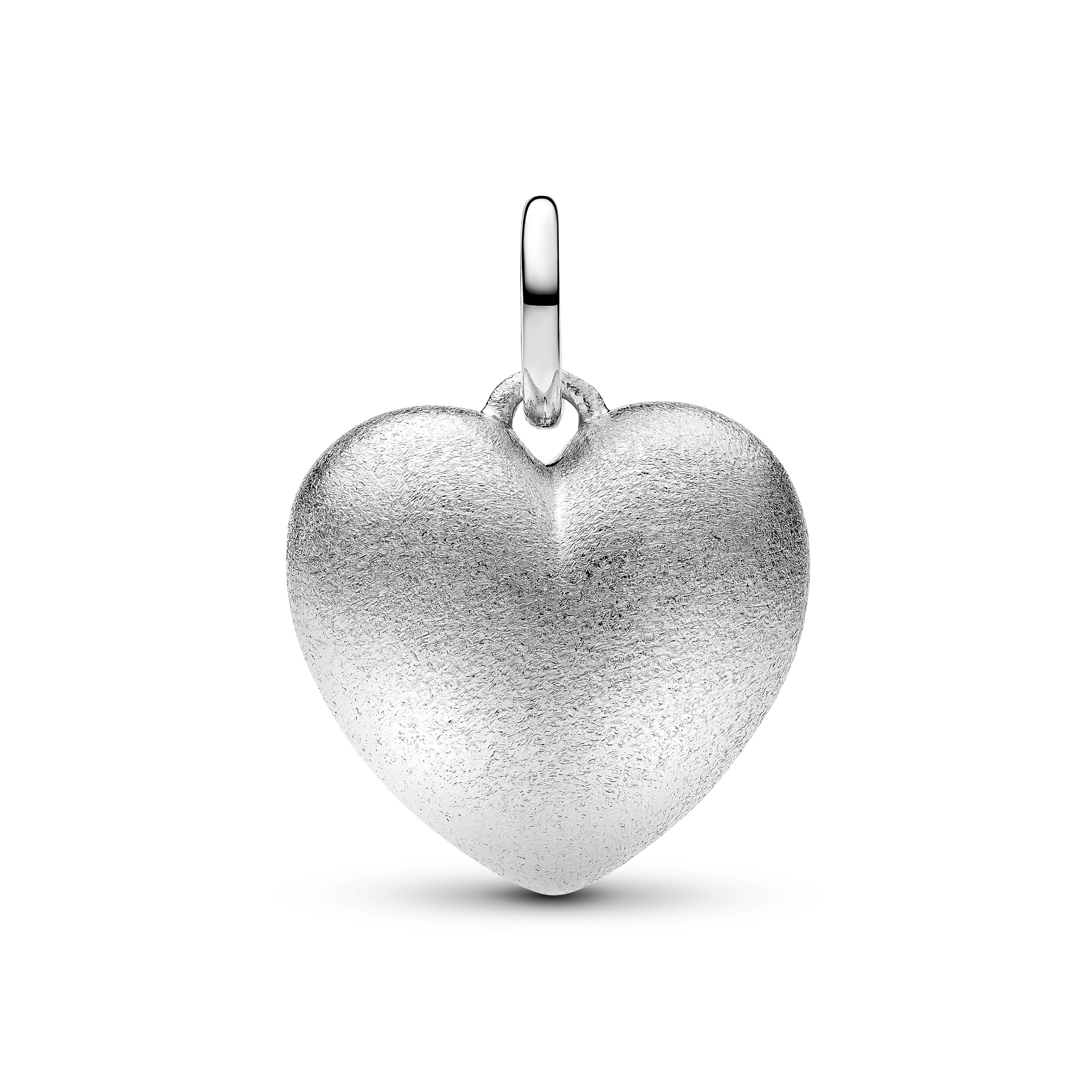 Pandora Moments - Hänge-Charm Herz gewölbt romantisch - platiniert – Ansicht 2