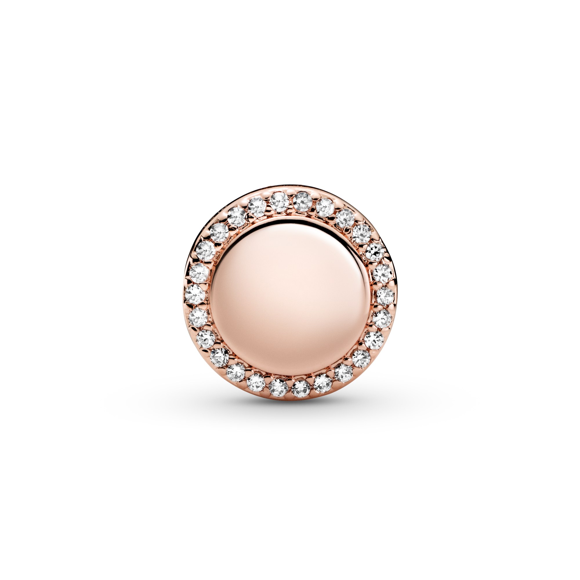 Pandora funkelnder Knopf Charm - Roségold Vergoldung – Ansicht 3