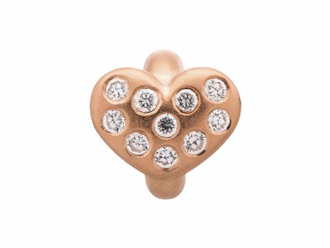 Roségold Charms von Endless in Herzform mit mehreren funkelnden Zirkonia-Steinen, ideal für Schmuckliebhaber und als romantisches Geschenk.