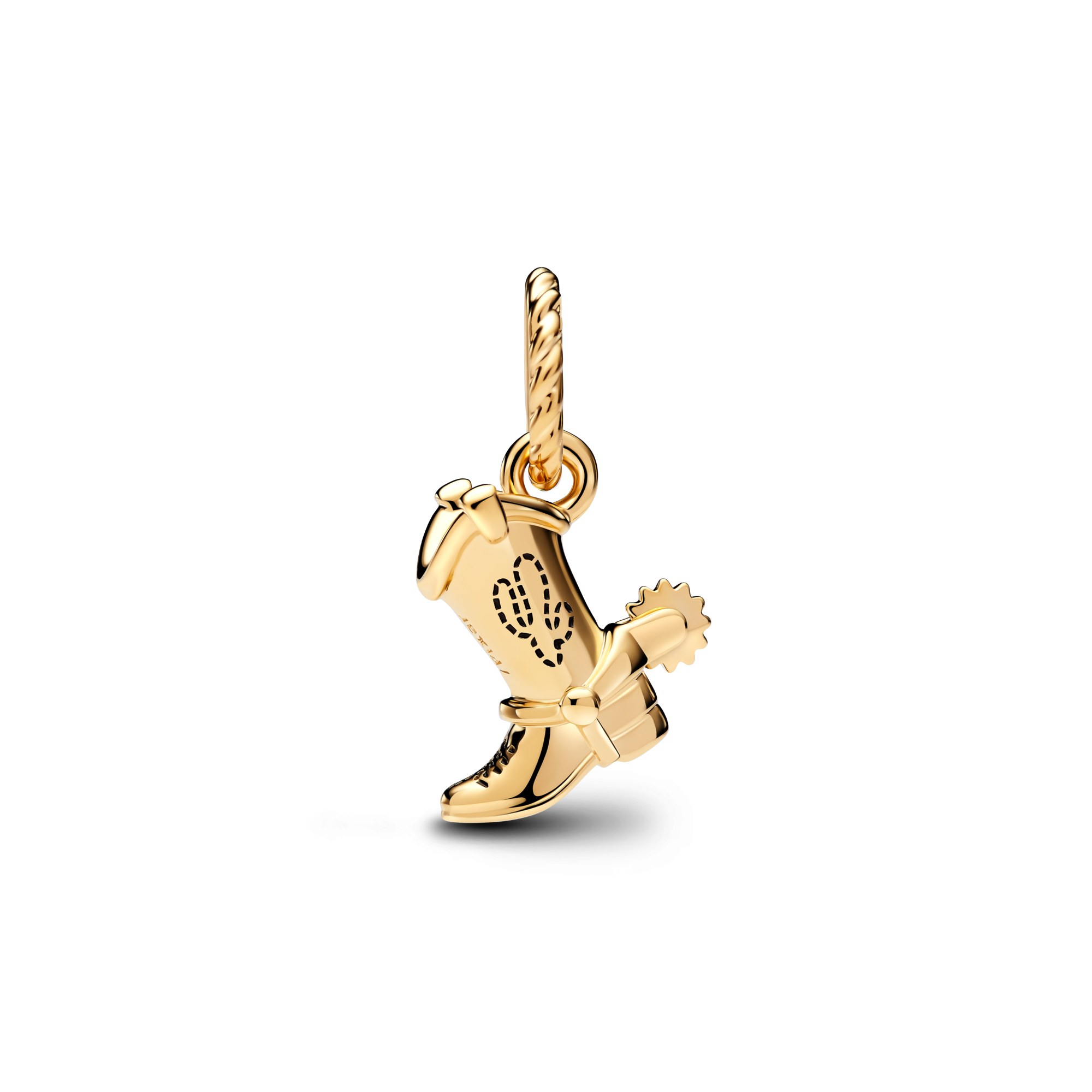 Pandora Disney Pixar Toy Story Cowboystiefel-Charm - Schwarz - Gelbgold Vergoldung – Ansicht 2