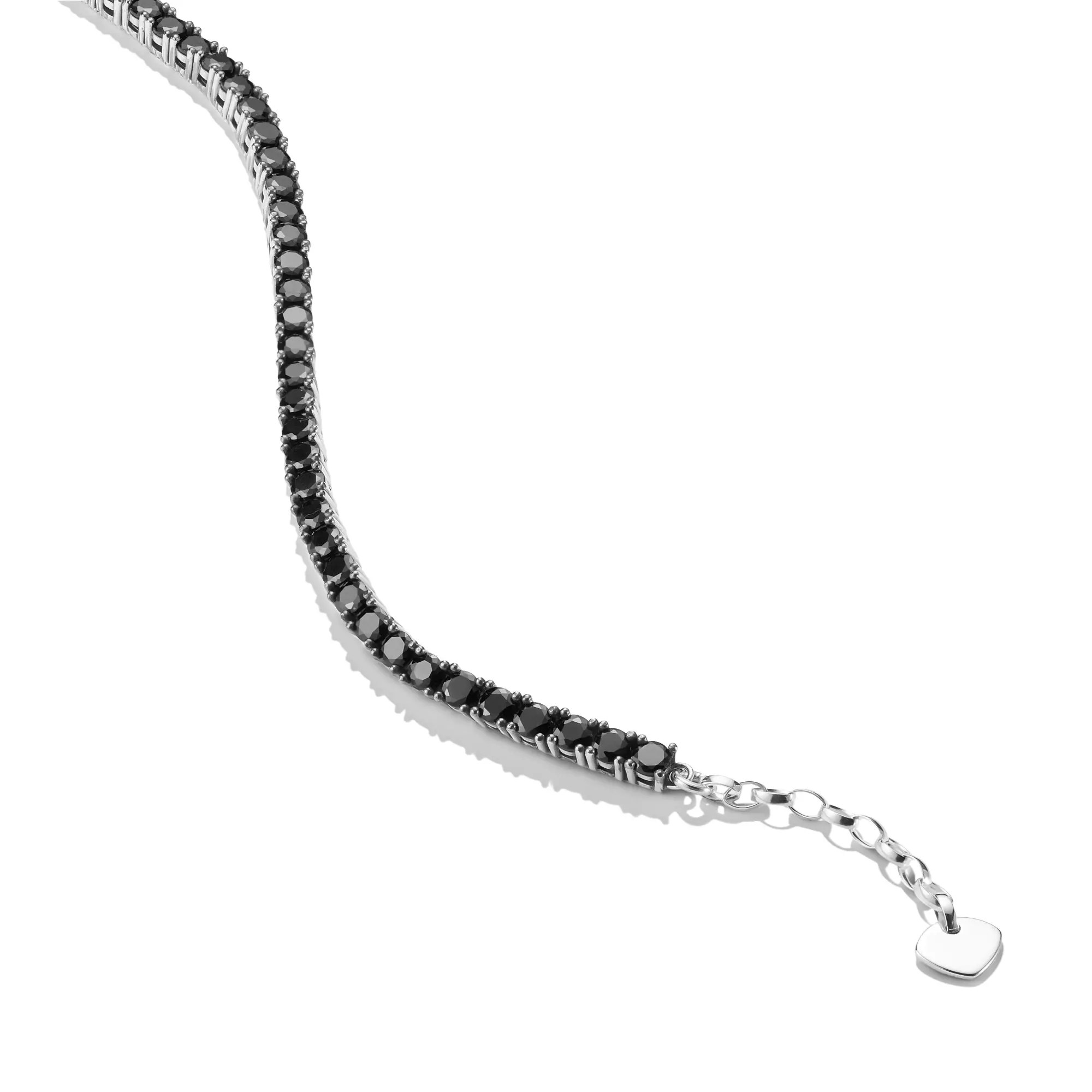 Thomas Sabo Sparkling Black Armband 16 - 19,50 cm - Silber geschw. & Zirkonia - Schwarz - 19,5 cm verstellbar – Ansicht 3