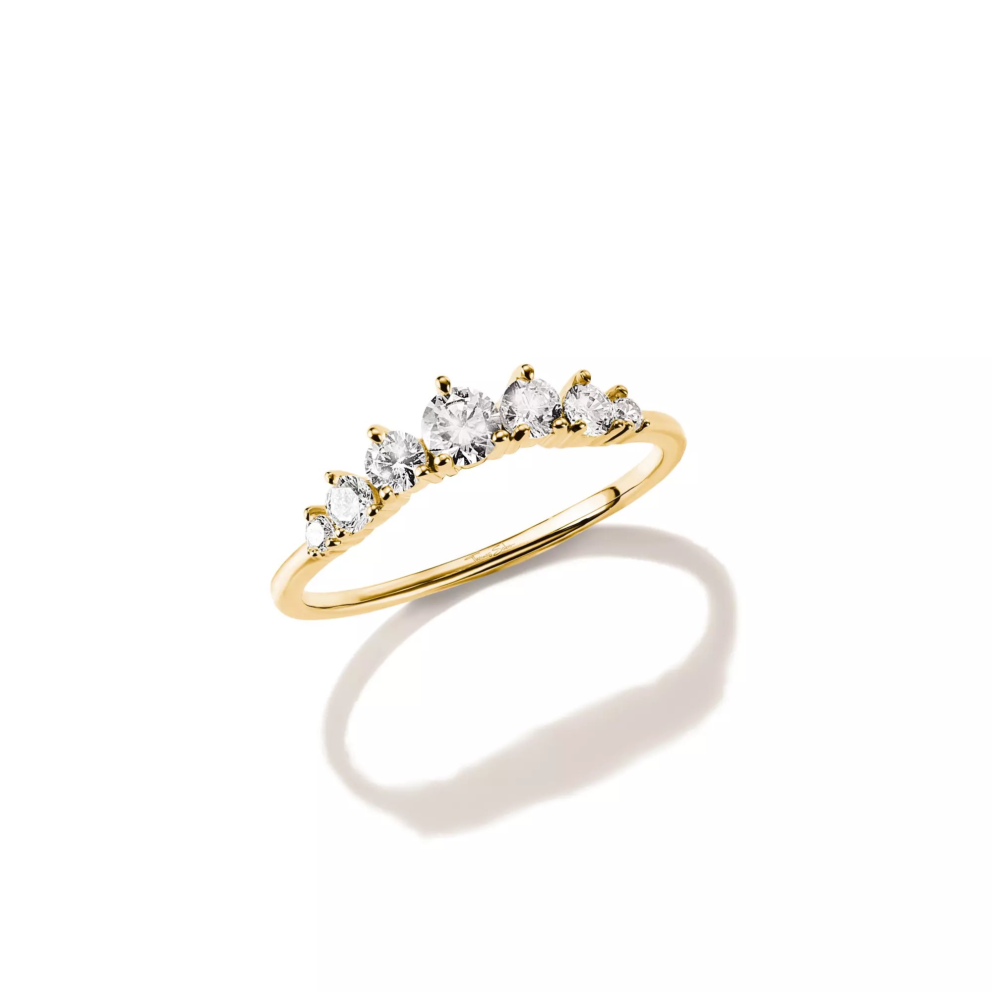 Thomas Sabo Ring mit weißem Zirkonia – vergoldet – 5 mm hoch – Ansicht 2