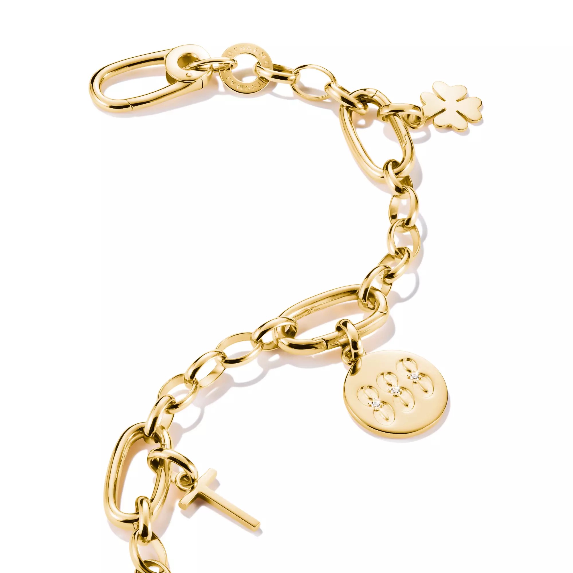 Thomas Sabo Connect - Engelzahl 888 - Charm mit Öse - Silber & Gelbgold Verg. + Zirkonia – Ansicht 2