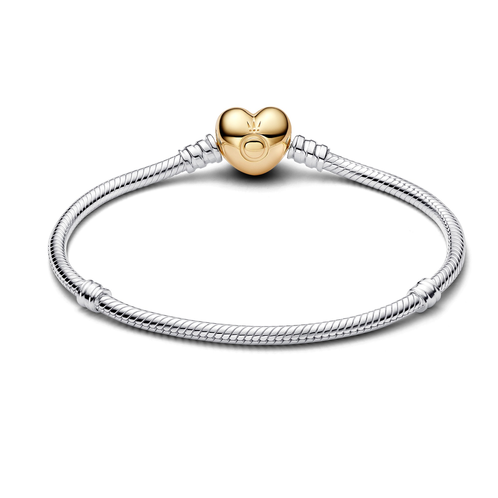 PANDORA Armband Silber - Gelbgold Herzverschluß – Ansicht 2
