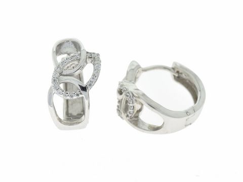 Ohrringe Creolen verschlungen aus Silber rhodiniert bis 15 mm, traumhaftes Design von Juwelier Harnisch, elegant und modern, ideal für jeden Anlass.