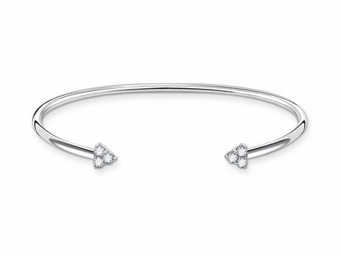 Armreifen aus Silber der Thomas Sabo Charming Collection mit Zirkonia in klarer Farbgebung, elegant und zeitlos, Modell AR105-051-14-L17,5, Länge 17,5 cm.