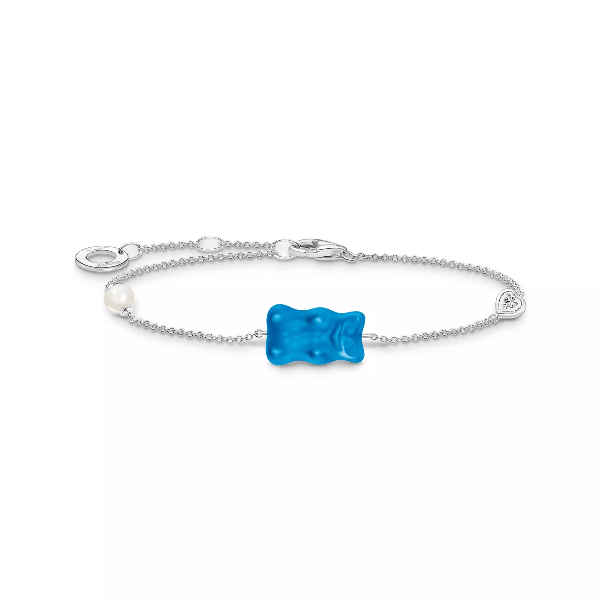Thomas Sabo Armband - HARIBO Gummibärchen - Goldbär - Silber & Glas & Zirkonia - Blau- 16 bis 19 cm
