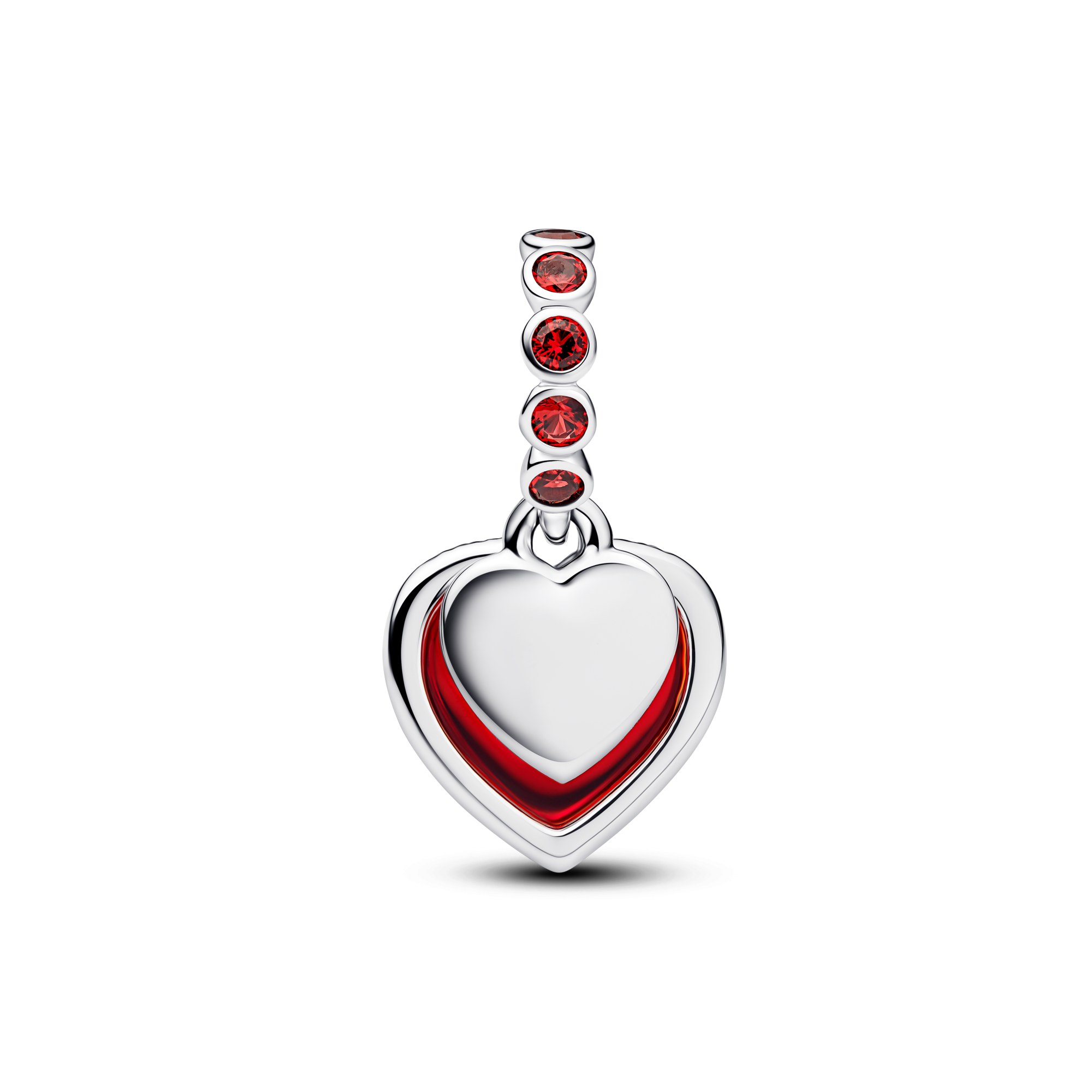 Pandora Rotes Murano Glas Herz Doppel - Charm Anhänger - Silber - Murano Glas – Ansicht 2