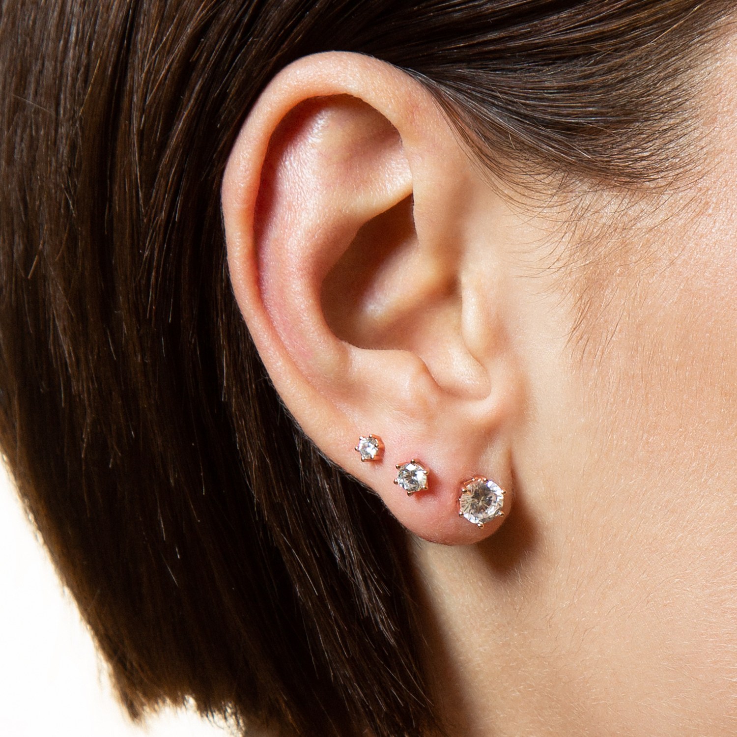 XENOX Sterling Silber Ohrringe XS7214R - KRAPPE ROSÈ - Roségold vergoldet - Krappe – Ansicht 2