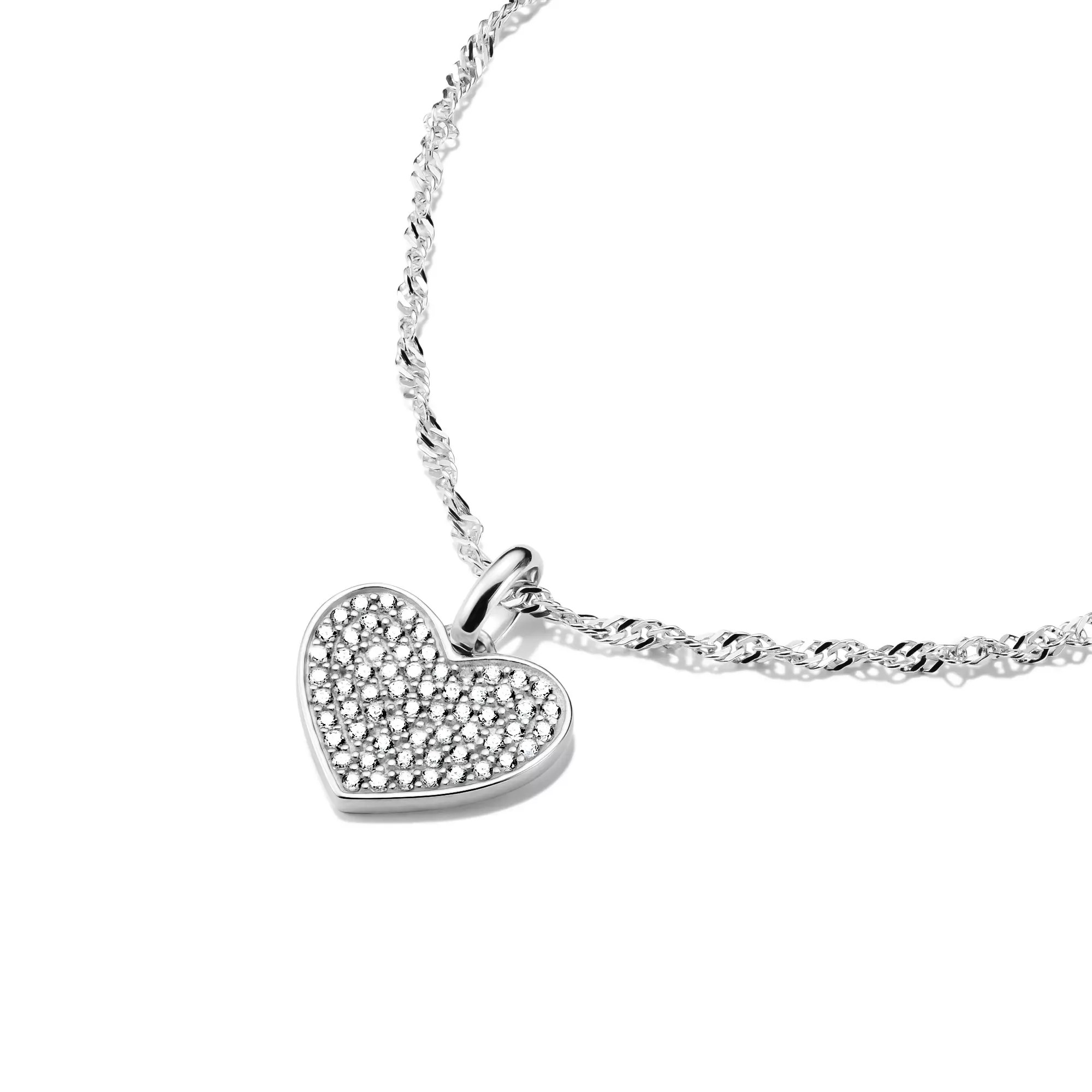 Thomas Sabo Connect - Herz Pavé - Charm mit Öse - Silber + Zirkonia – Ansicht 2