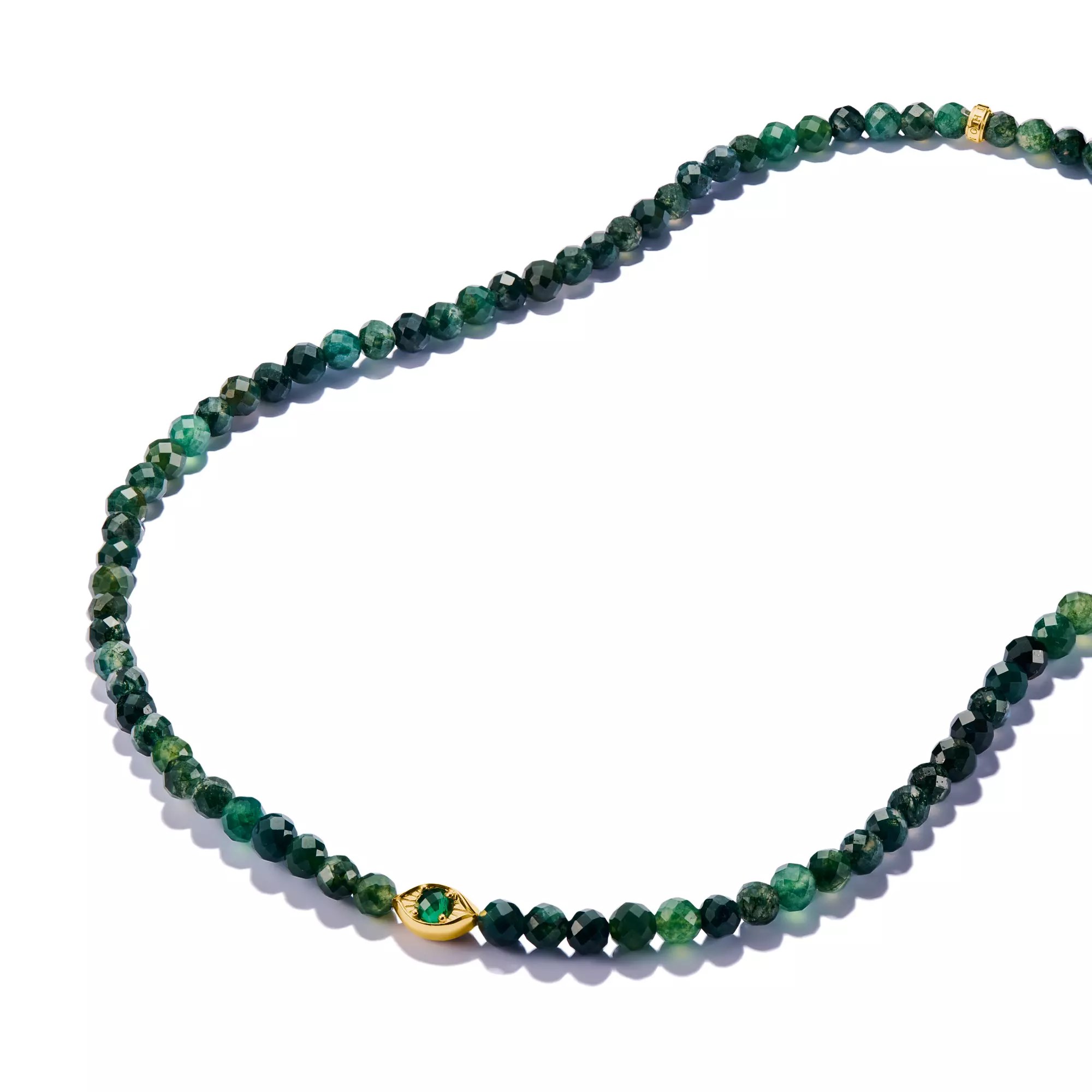 Thomas Sabo ELYNDRA Kette 55 cm - 750/- Gold auf Silber & Glas-Keramik Stein - Grün – Ansicht 3