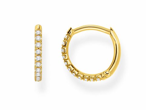 Creole Ohrring aus Silber mit Gelbgold-Option von Thomas Sabo, verziert mit klaren Zirkonia-Steinen, elegant und zeitlos für jeden Anlass. Ein Highlight der Charming Collection.