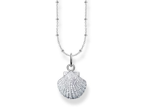 Hochwertige Thomas Sabo Kette mit Anhänger in Form einer Muschel aus Silber, verstellbar von 38 bis 42 cm, elegant und stilvoll für Damen. Ideales Schmuckstück für besondere Anlässe.
