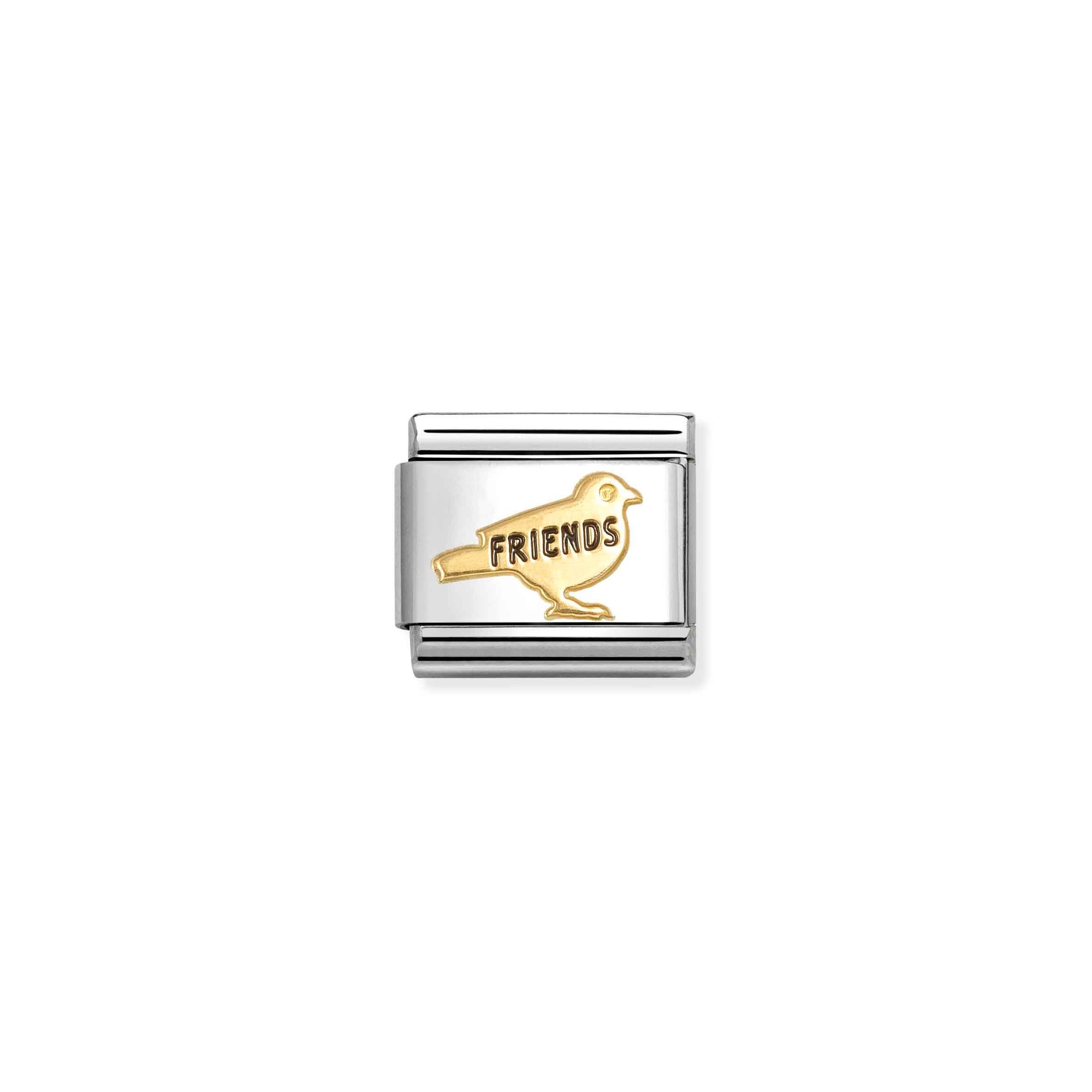 Nomination Composable Classic Charm Vogel Friends - Edelstahl, Gold 750 Gelbgold, Emaille – Ansicht 2