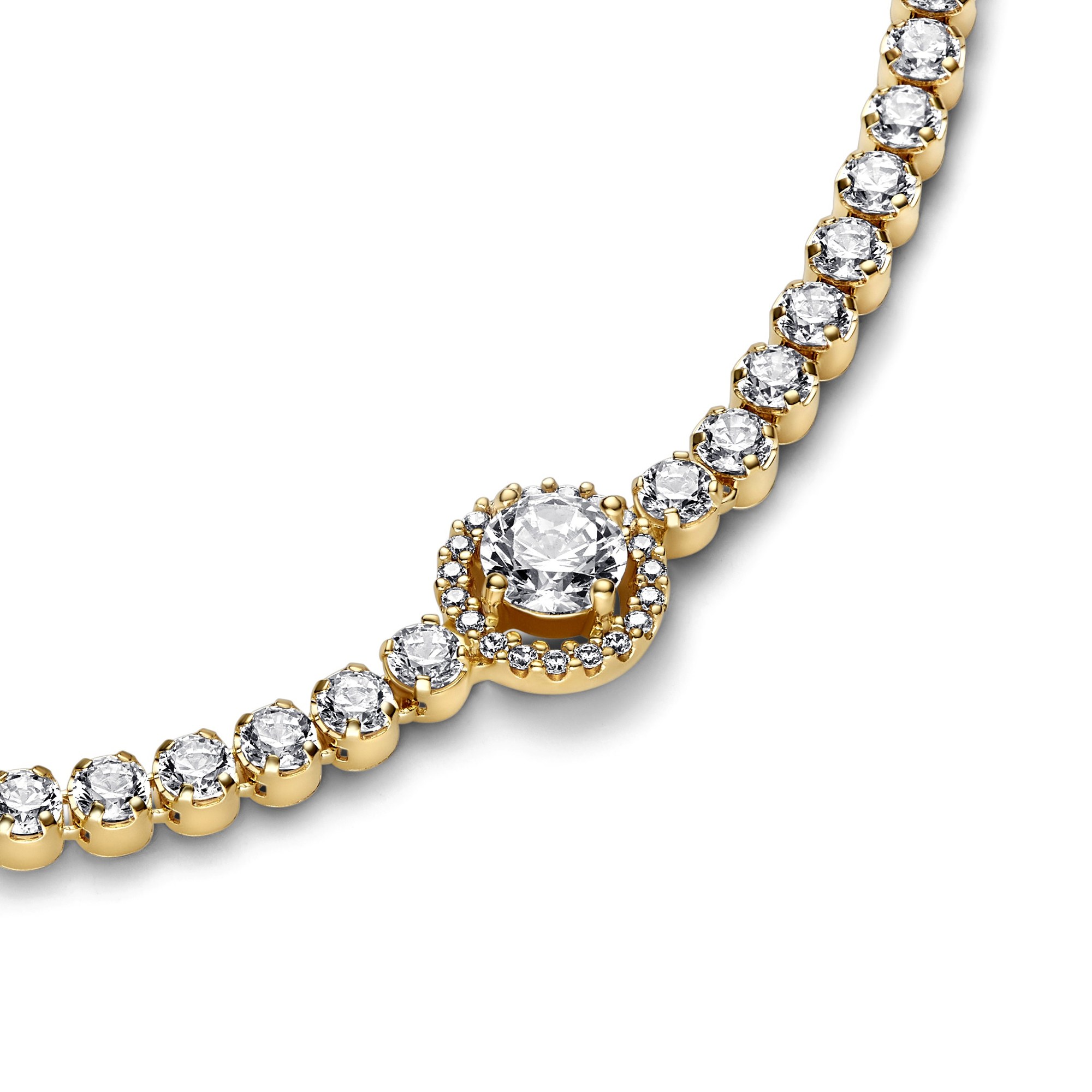 Pandora Armband - funkelnder Kranz Tennisarmband - Gelbgold Verg. - Zirkonia - Klar Ansicht 2 – Ansicht 2