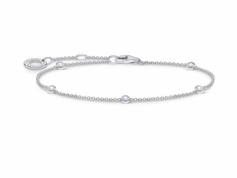 Silbernes Armband aus der Thomas Sabo Charming Collection mit Zirkonia, erhältlich in den Größen 16-17,5-19 cm, elegant und schick für jeden Anlass.