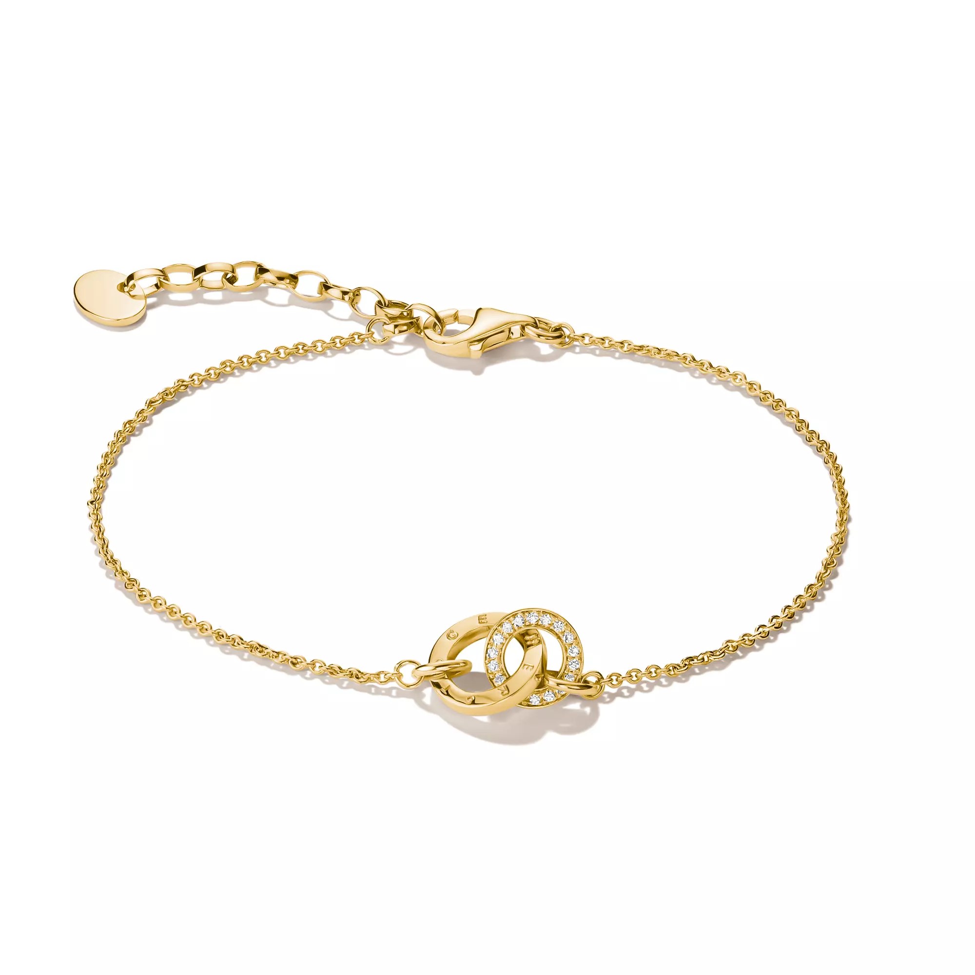Thomas Sabo Armband Together mit weißem Zirkonia – vergoldet – 19 cm – 9 mm hoch