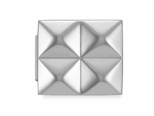 423010702-0 Nomination Classic GLAM Link Edelstahl 230107 02 mit vier kleinen Pyramiden in polierter Oberfläche, hergestellt aus Edelstahl, ideal als Charms Schmuckstück.