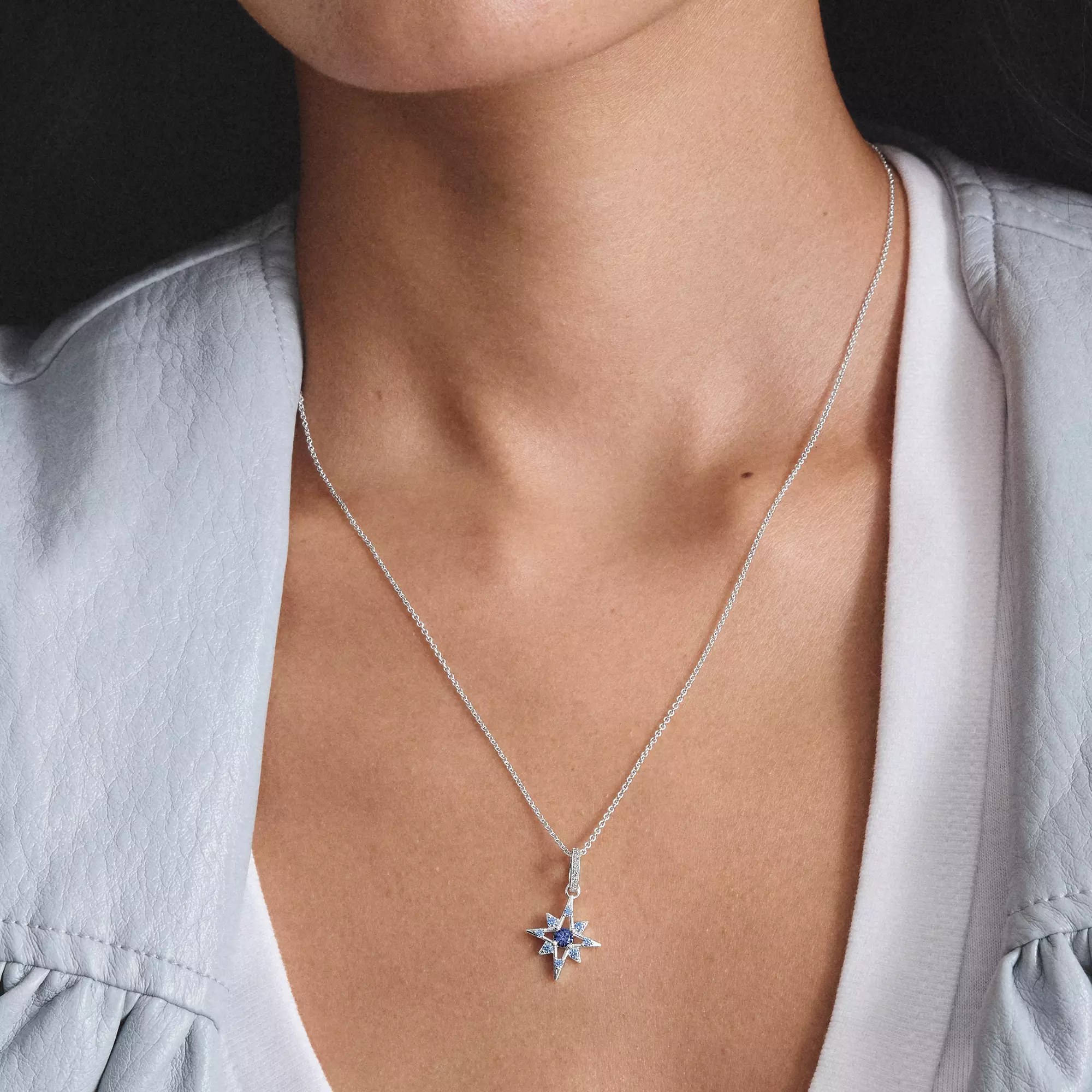 Thomas Sabo Midnight Sky - Kette Stern - 925 Sterling Silber - Zirkonia - Nanokristall blau - 50 cm – Ansicht 3