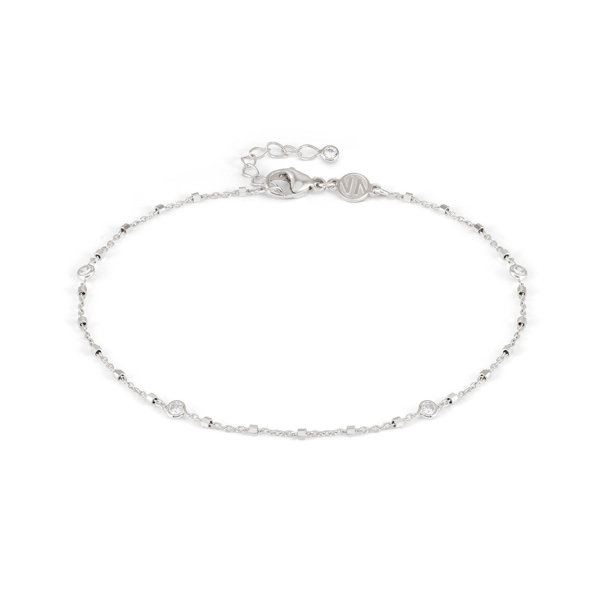 Nomination Anklets Fußkette runde Zirkonia - Silber 925 rhodiniert, Zirkonia weiß
