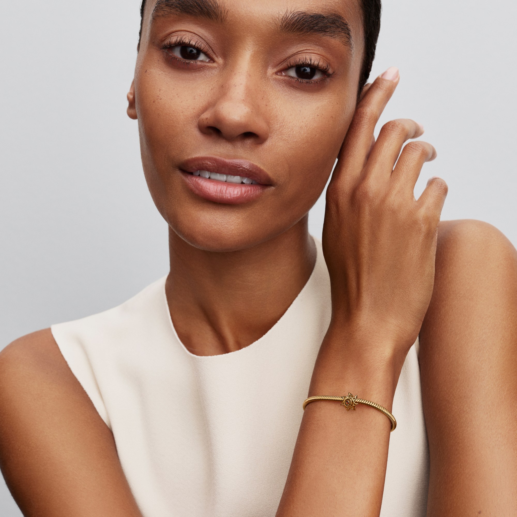 Pandora Sonnen-Openwork-Charm synth. Kristall - Orange - Gelbgold Vergoldung – Ansicht 5