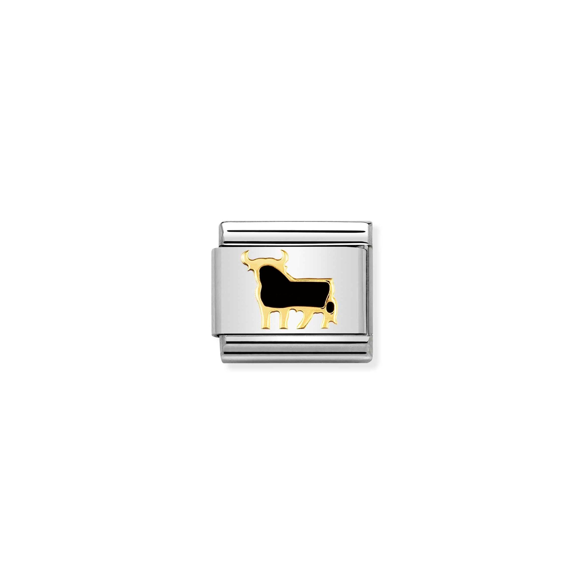 Nomination Composable Classic Charm Spanischer Toro - Edelstahl, Gold 750 Gelbgold, Emaille