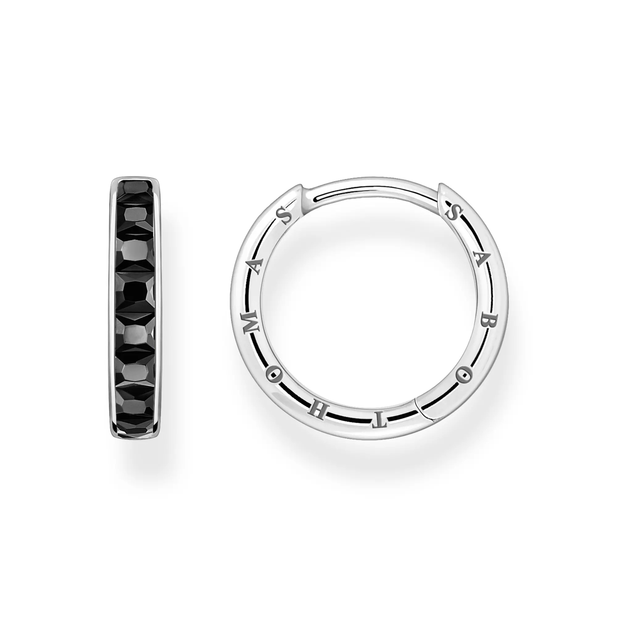 Thomas Sabo Creolen - Silber geschw. + Zirkonia - schwarz