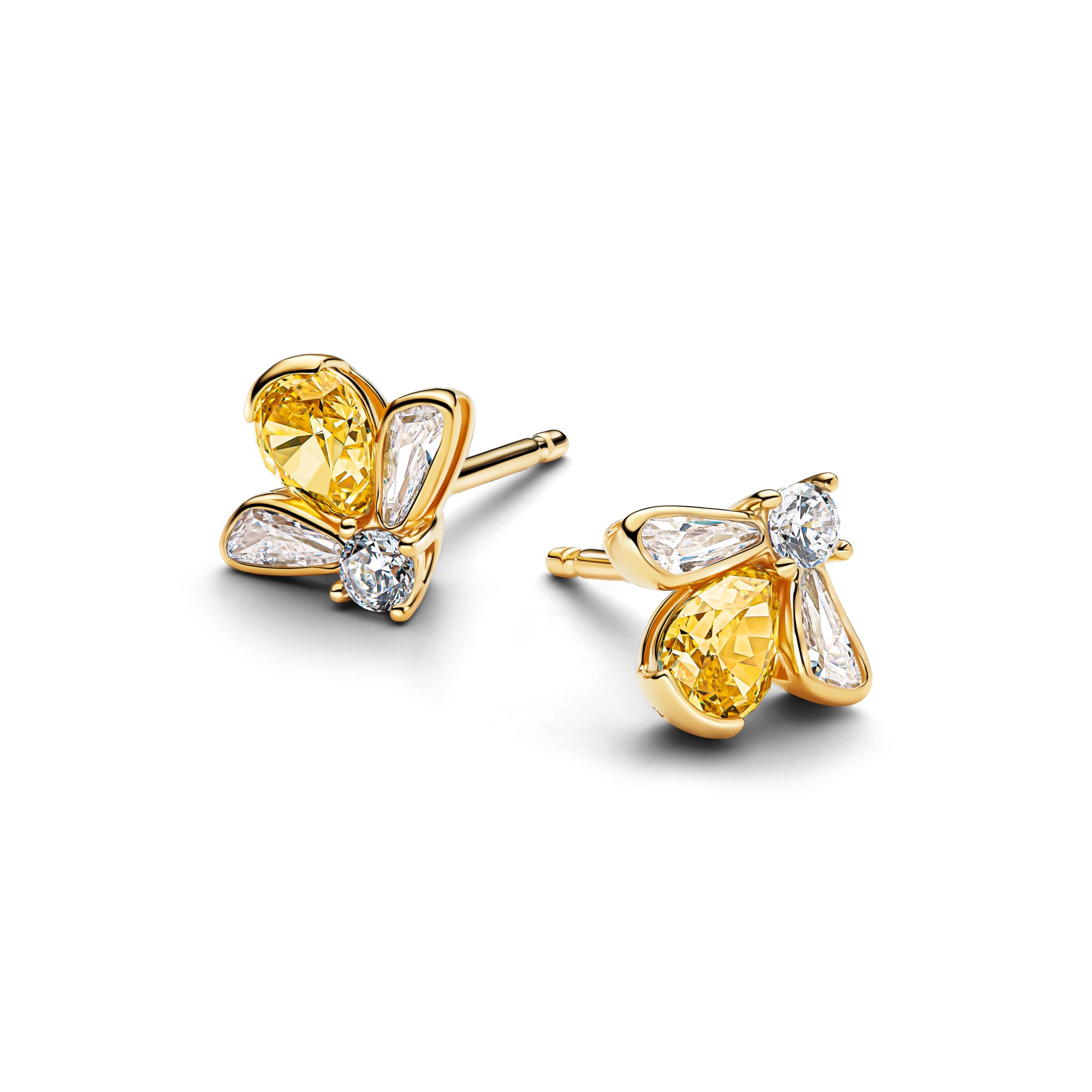 Pandora Honigbiene Ohrstecker - Gelbgold Vergoldung - Zirkonia – Ansicht 2