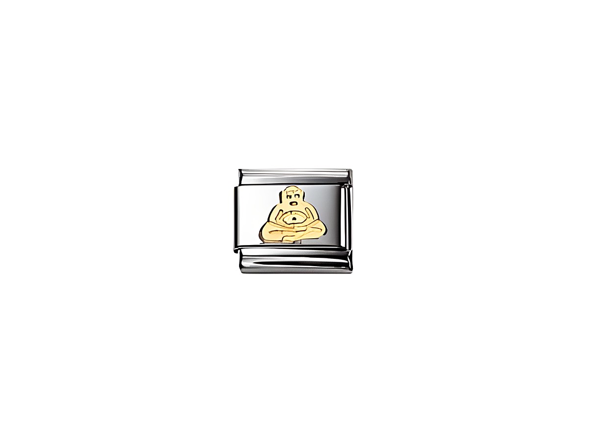 Anhänger aus Silber mit goldenem Buddha-Motiv, Teil der NOMINATION Classic RELIGION Kollektion, ideal für Schmuckliebhaber und spirituelle Menschen.