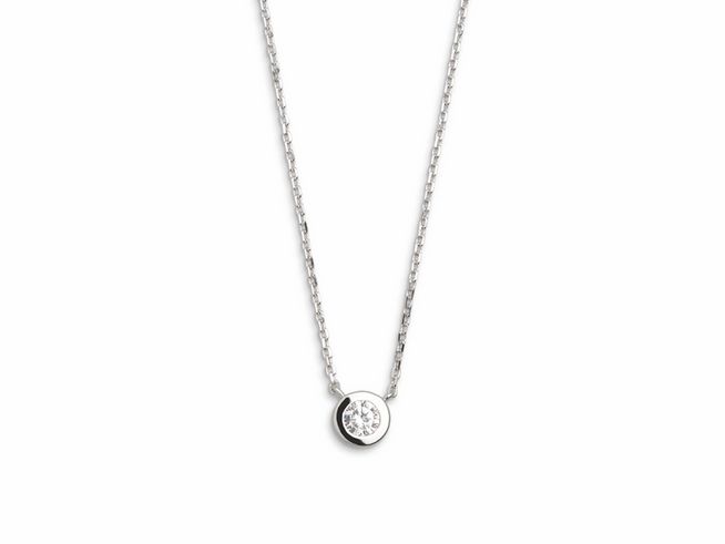 Xenox Sterling Silber Kette XS7386 mit Ankerkette und Zarge, Länge 40-45 cm, schlichte Eleganz mit einem funkelnden Anhänger im Mittelpunkt. Ideal für jeden Anlass.