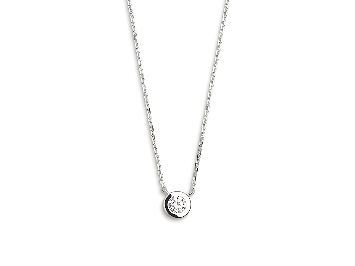 Xenox Sterling Silber Kette XS7386 mit Ankerkette und Zarge, Länge 40-45 cm, schlichte Eleganz mit einem funkelnden Anhänger im Mittelpunkt. Ideal für jeden Anlass.
