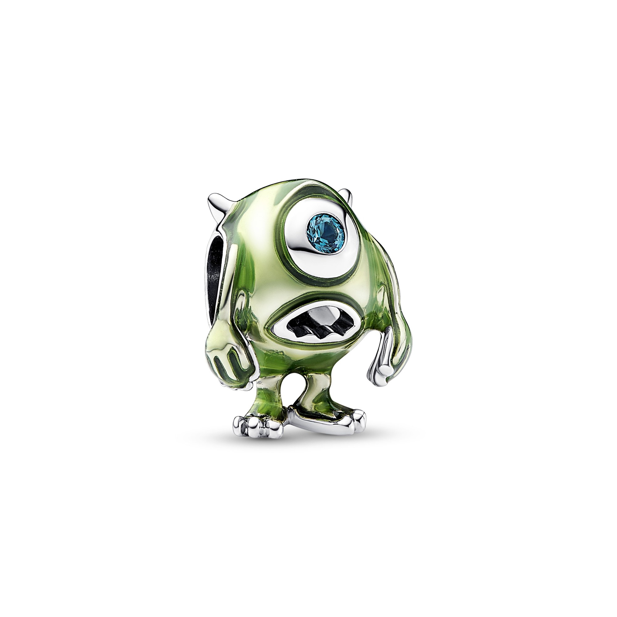 Pandora Disney Pixar Mike Glotzkowski Charm - Sterling Silber - Crystal + Emaille Grün